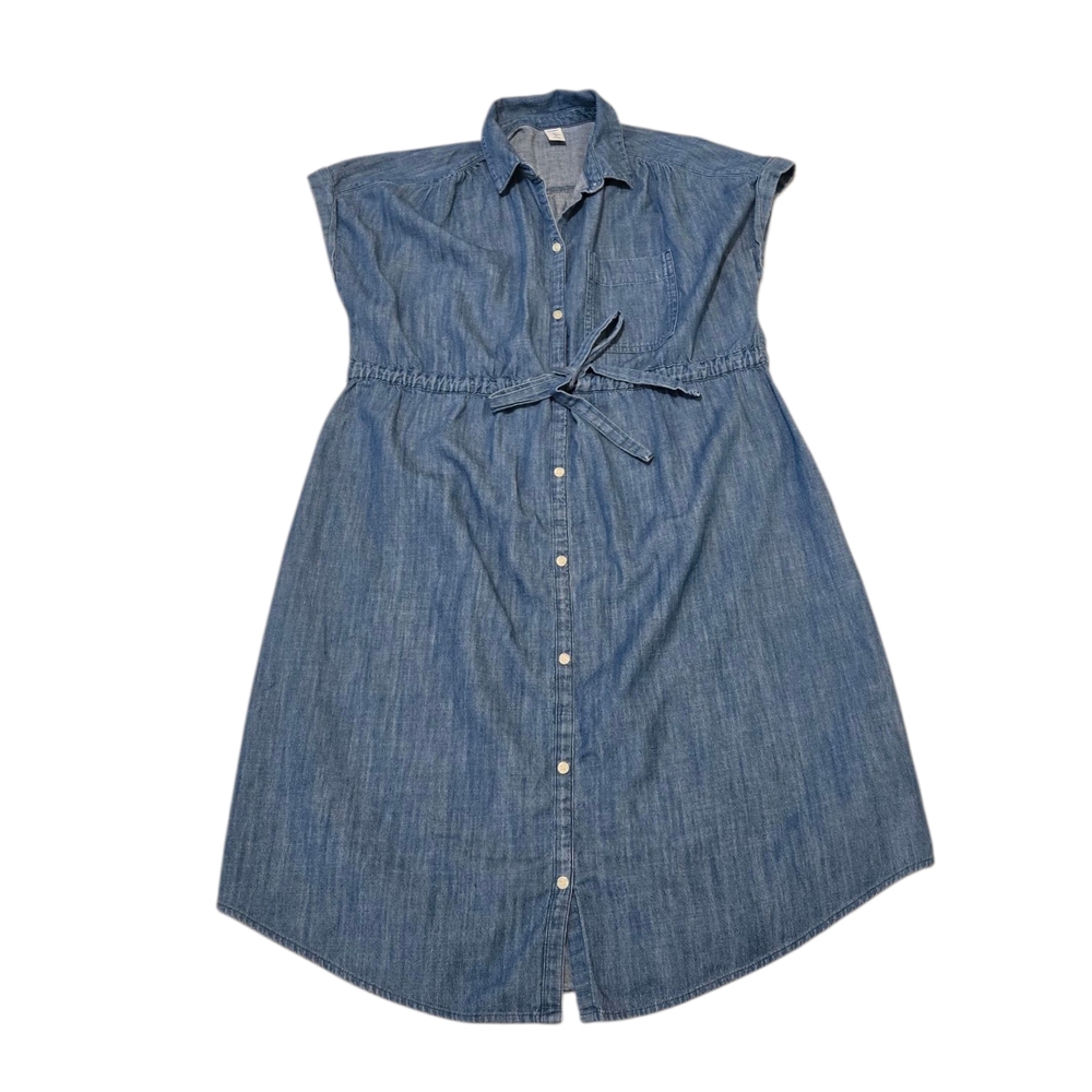 100% Cotton Old Navy Chambray Midi Dress Medium